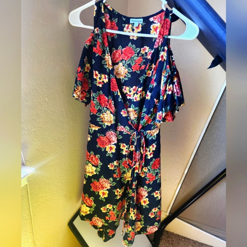 Nostalgia Floral Wrap Dress, Women's, L